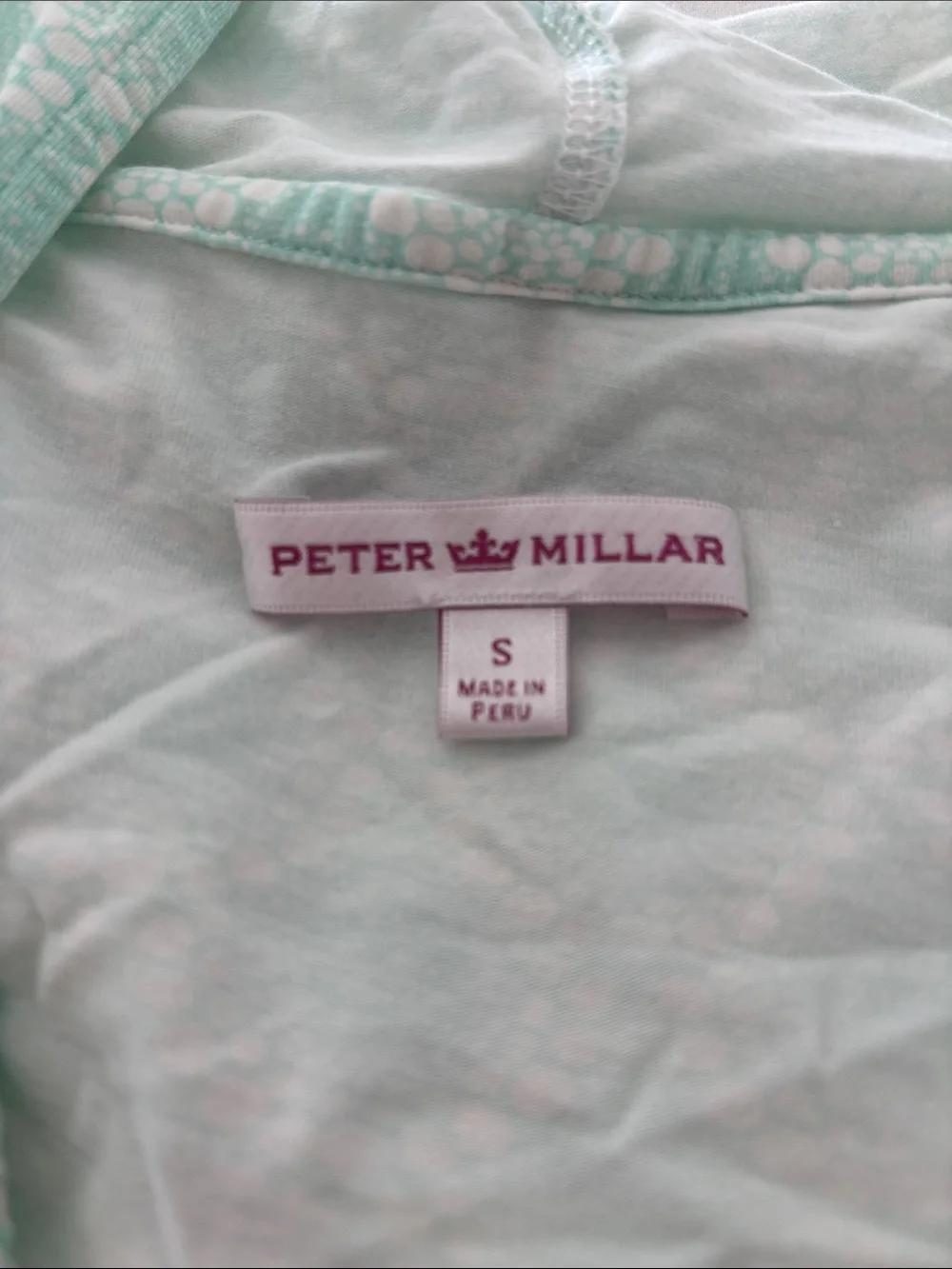 Peter Millar Mint Green & White Patterned Top